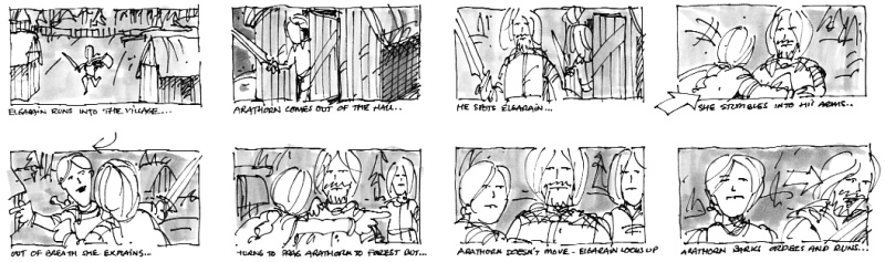 Fight scene storyboard